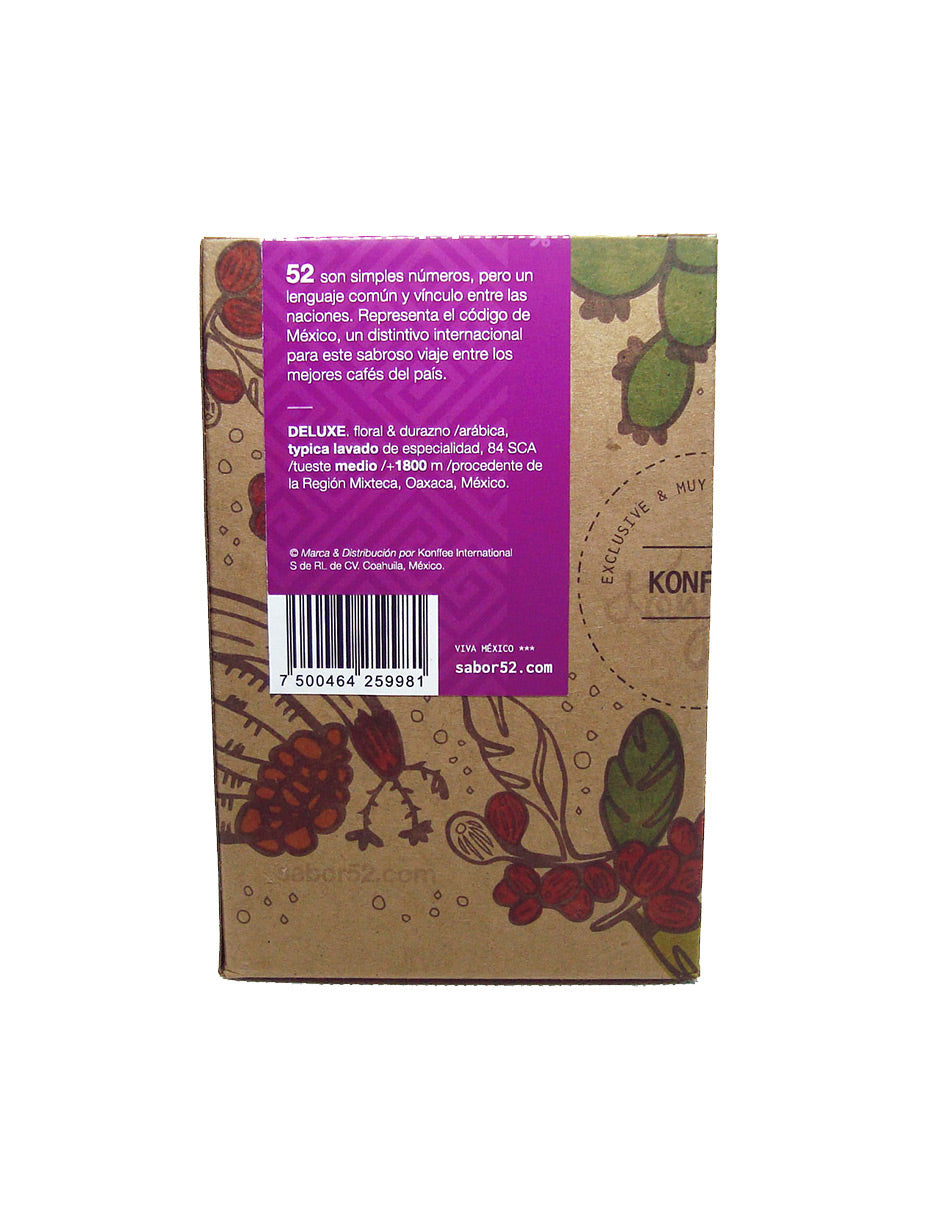 Pack 3 café DELUXE Oaxaca molido - detalle etiqueta