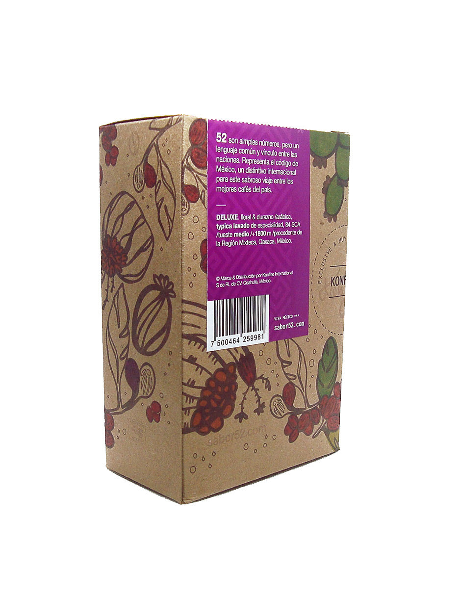 Pack 3 café DELUXE Oaxaca molido - vista lateral empaque