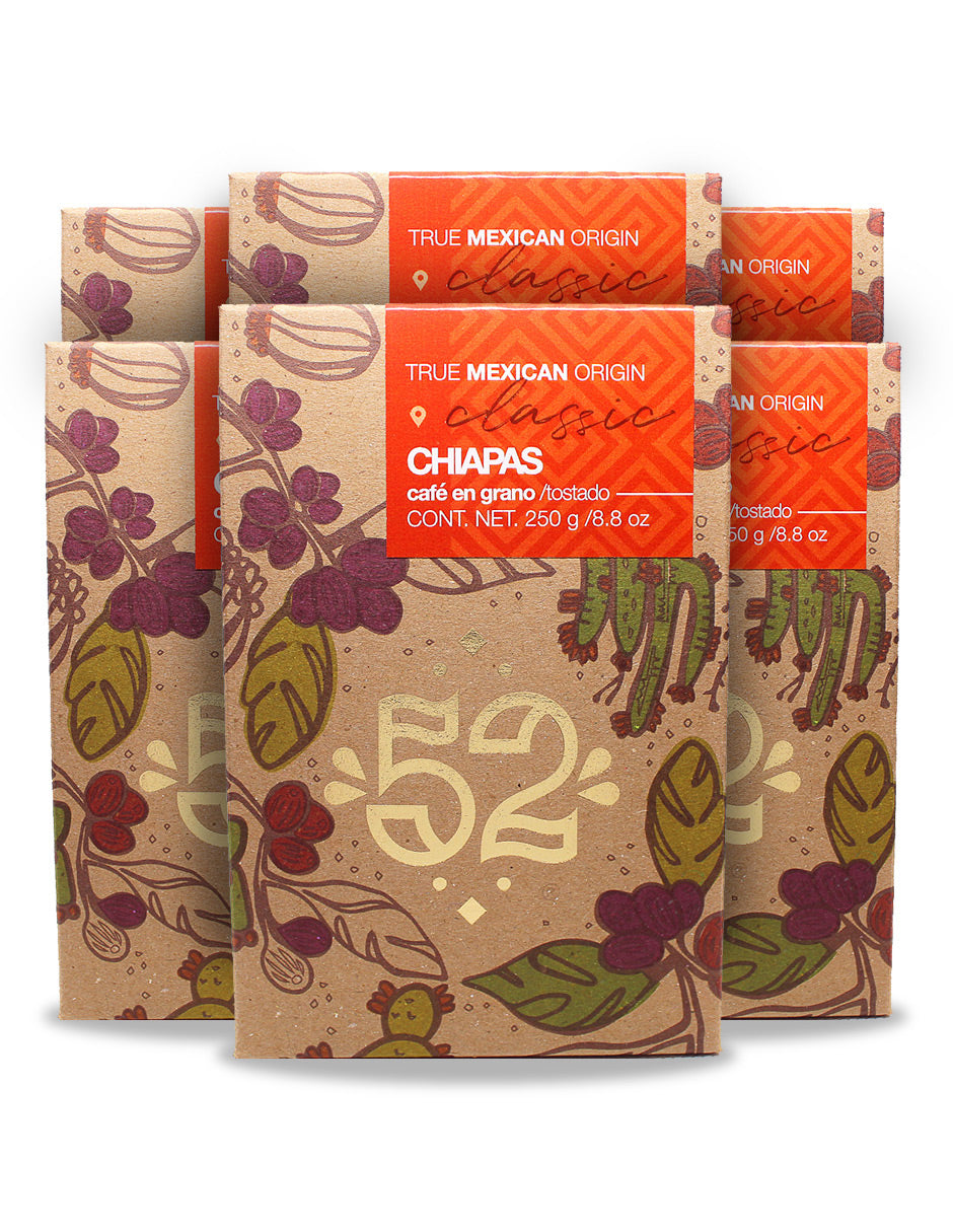 Café Artesanal 52 CLASSIC Chiapas Pack de 6 - Grano