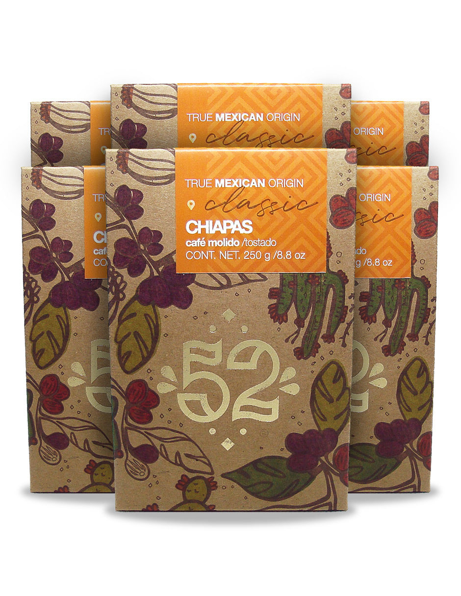 Café Artesanal 52 CLASSIC Chiapas Pack de 6 - Molido