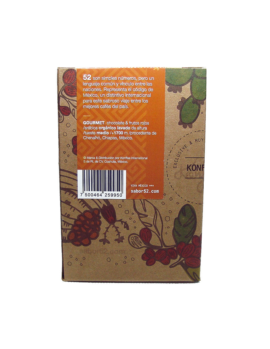 Pack 6 café GOURMET Chiapas grano - detalle etiqueta