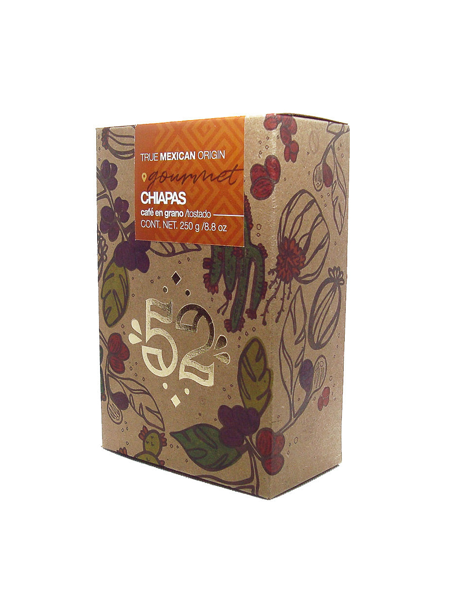 Pack 6 café GOURMET Chiapas grano - vista frontal empaque