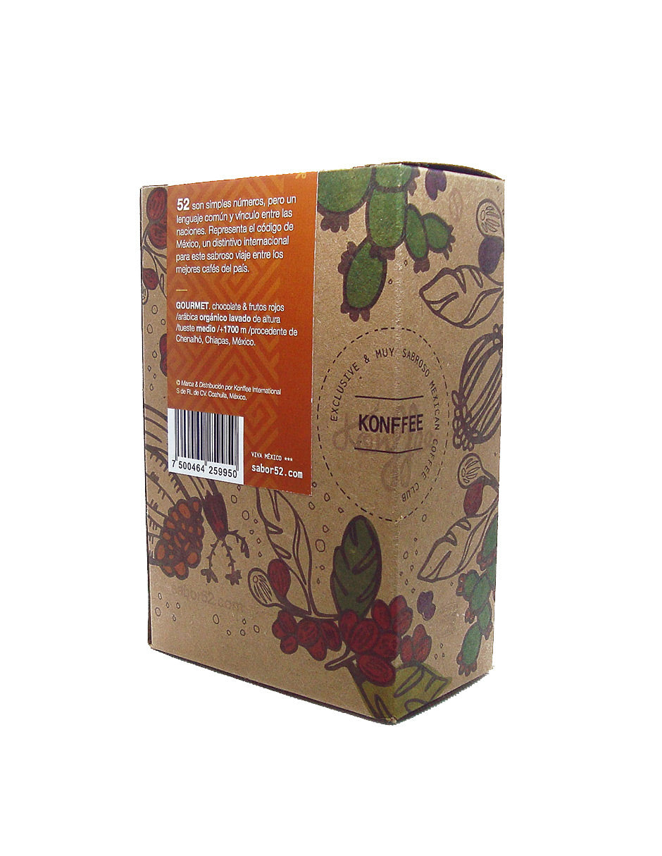 Pack 6 café GOURMET Chiapas grano - vista superior