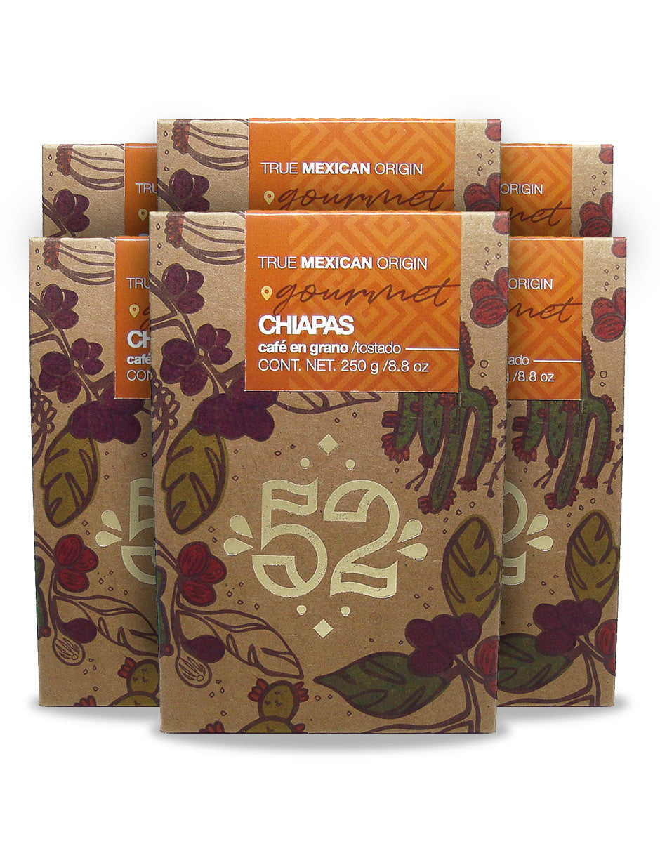 Café Artesanal 52 GOURMET Chiapas Pack de 6 - Grano