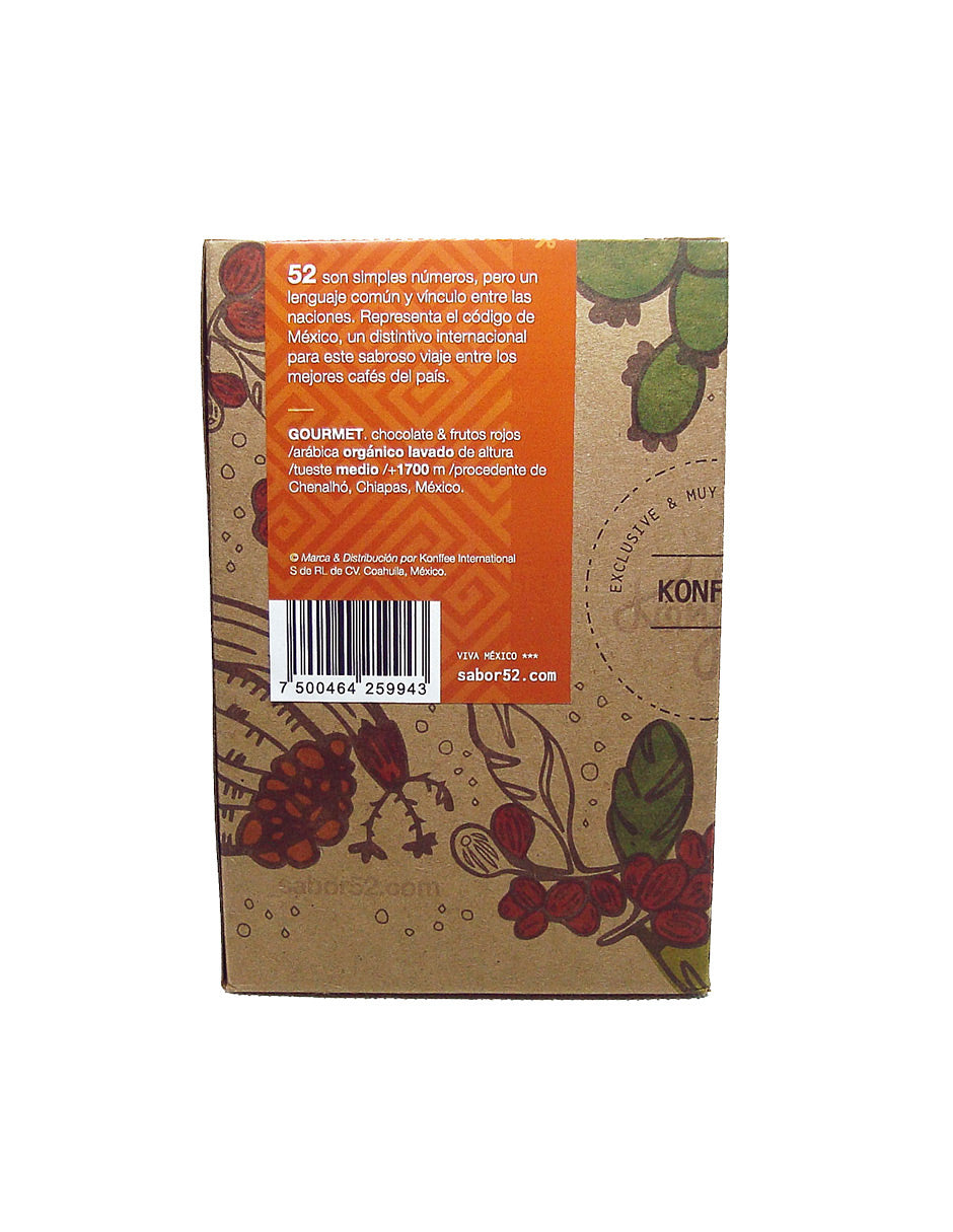 Pack 6 café GOURMET Chiapas molido - detalle etiqueta