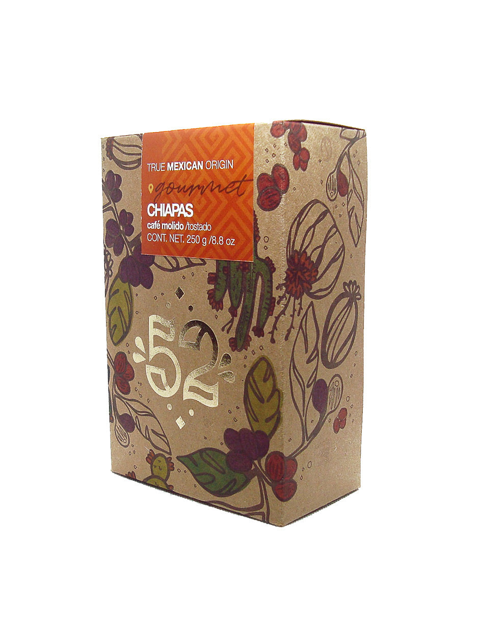 Pack 6 café GOURMET Chiapas molido - vista frontal empaque